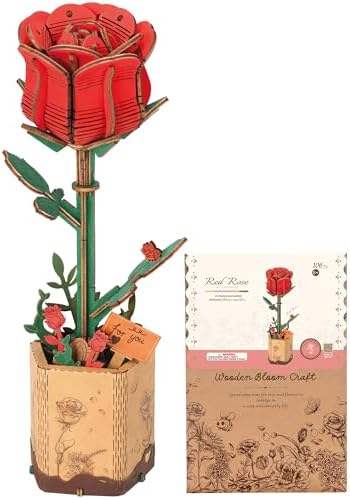 ROBOTIME Puzzle 3D Bois Fleurs Artificielles, Maquette Adulte Femmes Saint-Valentin, TW041