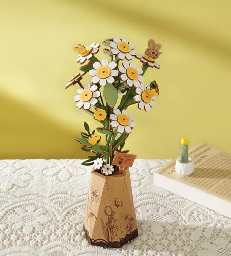 ROBOTIME Puzzle 3D en Bois Fleurs Camomille + Adultes DIY + Saint-Valentin Noël